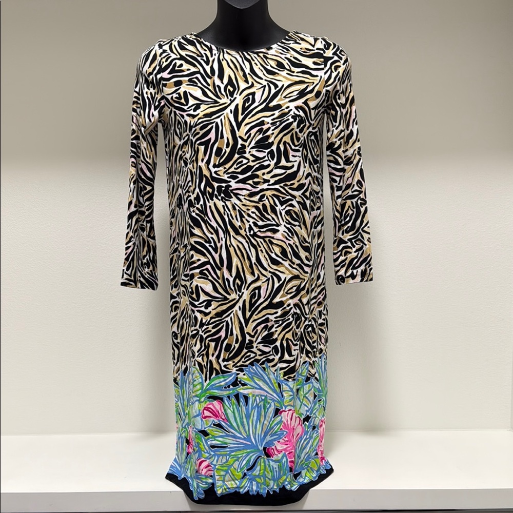 Lilly Pulitzer Ophelia Can You Zee Me Enginee Womens Dress XXS Zebra Print